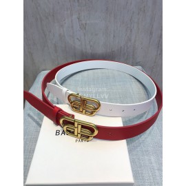 Balenciaga Fashion Leather Gold Buckle 30mm Belts Red