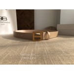 Balenciaga Hourglass Leather Vintage Copper Buckle 30mm Belts Khaki
