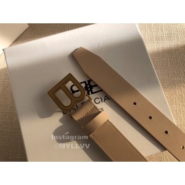 Balenciaga Hourglass Leather Vintage Copper Buckle 30mm Belts Khaki