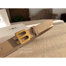 Balenciaga Hourglass Leather Vintage Copper Buckle 30mm Belts Khaki
