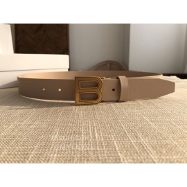 Balenciaga Hourglass Leather Vintage Copper Buckle 30mm Belts Khaki