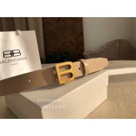 Balenciaga Hourglass Leather Vintage Copper Buckle 30mm Belts Khaki