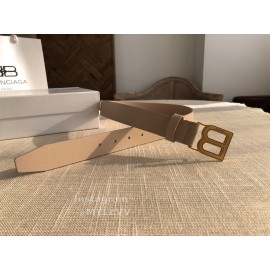 Balenciaga Hourglass Leather Vintage Copper Buckle 30mm Belts Khaki