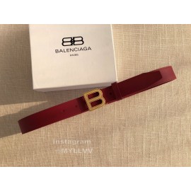 Balenciaga Hourglass Leather Vintage Copper Buckle 30mm Belts Red