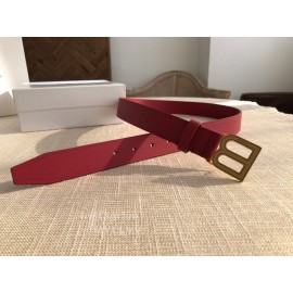 Balenciaga Hourglass Leather Vintage Copper Buckle 30mm Belts Red