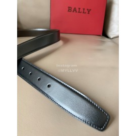 Bally Black Calf Leather Double B-Shaped Buckle 34mm Belt
