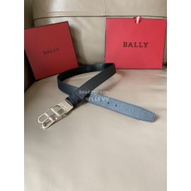 Bally Calf Leather Double B-Shaped Buckle 34mm Belt Black