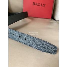 Bally Calf Leather Double B-Shaped Buckle 34mm Belt Black