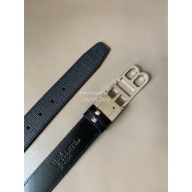 Bally Calf Leather Double B-Shaped Buckle 34mm Belt Black