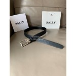 Bally Astori Calf Leather Silver Pin Buckle 34mm Belt 