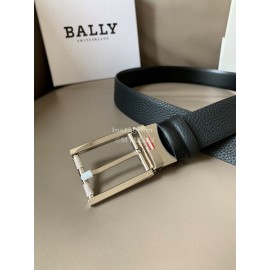 Bally Astori Calf Leather Silver Pin Buckle 34mm Belt 