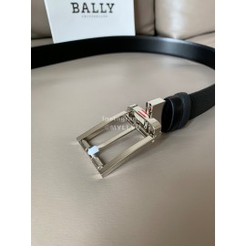 Bally Astori Calf Leather Silver Pin Buckle 34mm Belt 