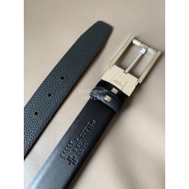 Bally Astori Calf Leather Silver Pin Buckle 34mm Belt 