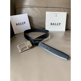 Bally Astori Calf Leather Silver Pin Buckle 34mm Belt 