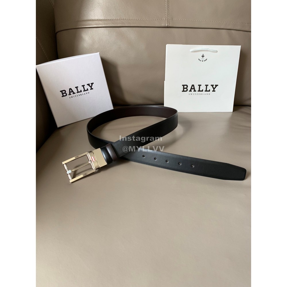 Bally Astori Black Calf Leather Pin Buckle 34mm Belt 