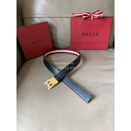 Bally Calf Leather Stripe Gold B Buckle 34mm Belt Red