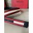 Bally Calf Leather Stripe Gold Pin Buckle 34mm Red Belt