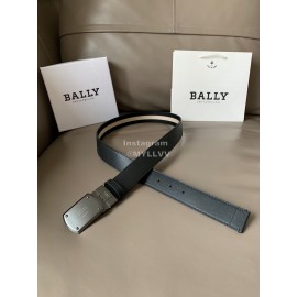 Bally Canvas Calf Leather Stripe 34mm Leisure Belt 