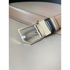 Bally Fashion Calf Leather Metal Buckle 34mm Leisure Belt Coffee