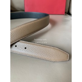 Bally Fashion Calf Leather Metal Buckle 34mm Leisure Belt Coffee