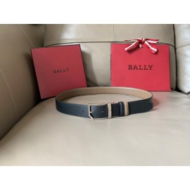 Bally Fashion Calf Leather Metal Buckle 34mm Leisure Belt Coffee