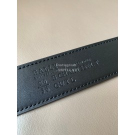 Bally Calf Leather Canvas Stripe Double B-Shaped Buckle 34mm Belt Red