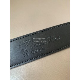 Bally Calf Leather Canvas Stripe Bb Buckle 34mm Belt Red