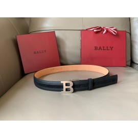 Bally New Calf Leather Stripe B Buckle 34mm Belt Gray