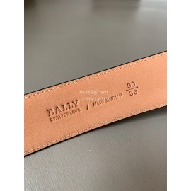 Bally New Calf Leather Stripe Pin Buckle 34mm Belt Blue