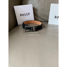 Bally New Calf Leather Stripe Pin Buckle 34mm Belt Gray