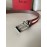 Bally Calf Leather Stripe Silver Pin Buckle 34mm Belt Red