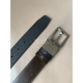 Bally Black Calf Leather Rotating Pure Copper Gun Color Buckle 34mm Belt