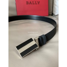 Bally Calf Leather Enamel Buckle 34mm Leisure Belt For Men
