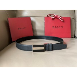 Bally Calf Leather Enamel Buckle 34mm Leisure Belt For Men