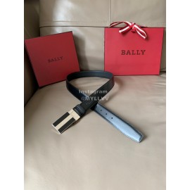 Bally Calf Leather Enamel Buckle 34mm Leisure Belt For Men