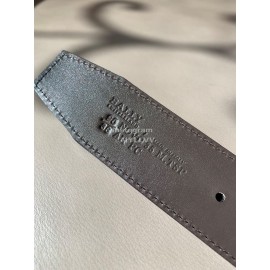 Bally Calf Leather Stripe Vintage Gold Pin Buckle 40mm Belt Red