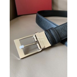 Bally New Black Calf Leather Silver Pin Buckle Belt For Men 