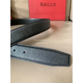 Bally New Black Calf Leather Silver Pin Buckle Belt For Men 