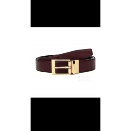 Bally New Calf Leather Gold Pin Buckle Belt For Men Wine Red