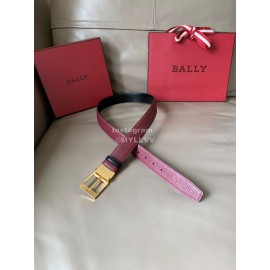 Bally New Calf Leather Gold Pin Buckle Belt For Men Wine Red
