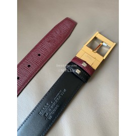 Bally New Calf Leather Gold Pin Buckle Belt For Men Wine Red