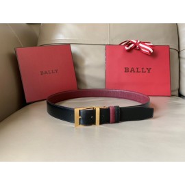 Bally New Calf Leather Gold Pin Buckle Belt For Men Wine Red