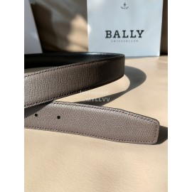 Bally Calf Leather Metal Silver Bb Buckle 35mm Belt For Men Coffee