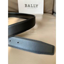 Bally Black New Calf Leather Silver B Buckle 35mm Belt 