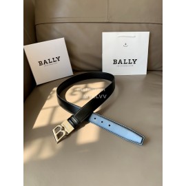 Bally Black New Calf Leather Silver B Buckle 35mm Belt 