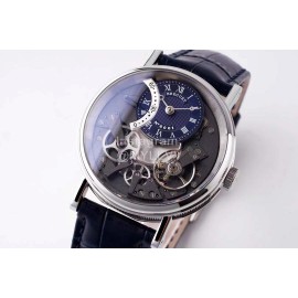 Breguet Tradition Series Cowhide Strap Watch Blue