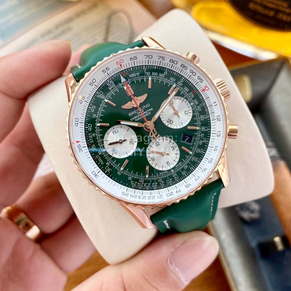 Breitling 316l Refined Steel Luminous Watch Green