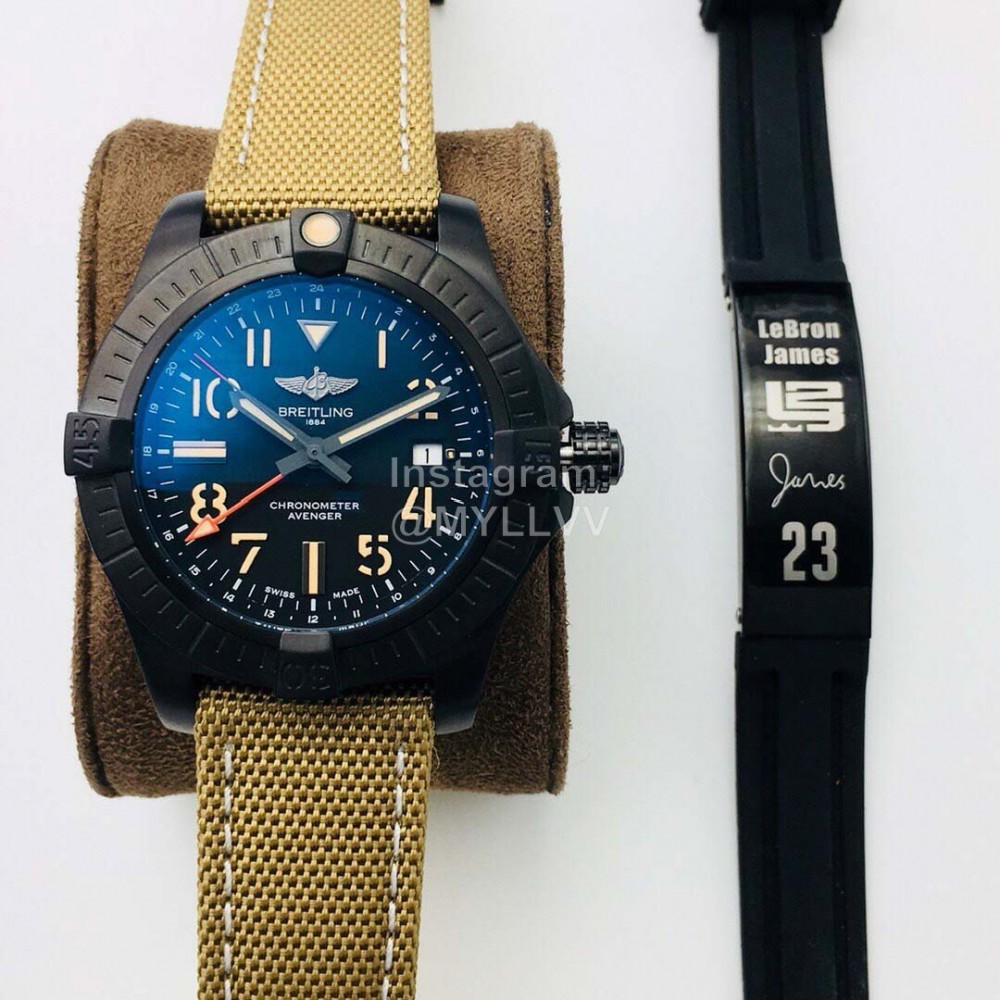 Breitling Gb Factory Nylon Strap 45mm Dial Watch