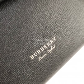 Burberry Genuine Leather Mix House Plaid Fabric Tote Handbag For Women 6181b