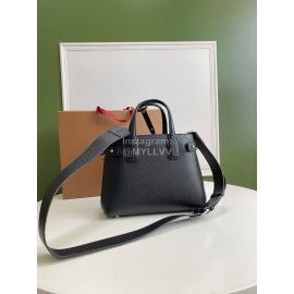 Burberry Leather Retro Messenger Bag For Women Black